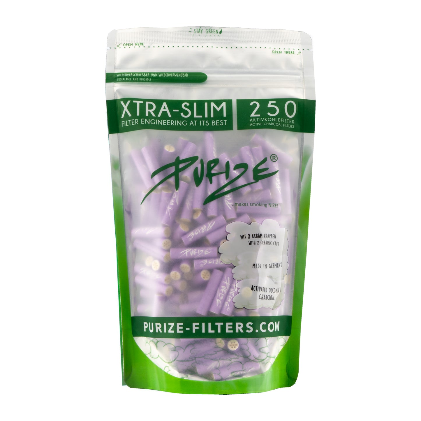 
                  
                    PURIZE® Aktivkohlefilter – XTRA Slim Size im 250er Standbodenbeutel
                  
                