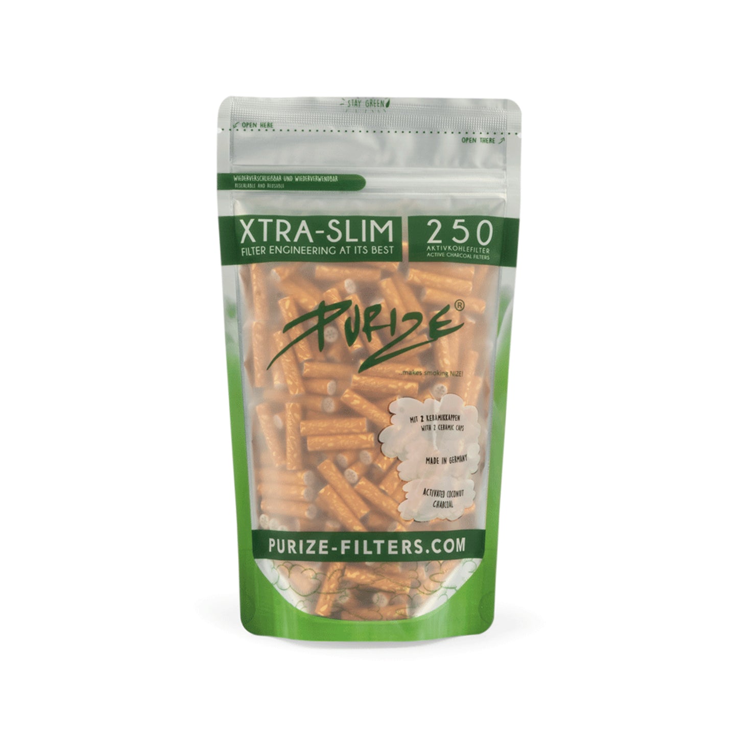 
                  
                    PURIZE® Aktivkohlefilter – XTRA Slim Size im 250er Standbodenbeutel
                  
                