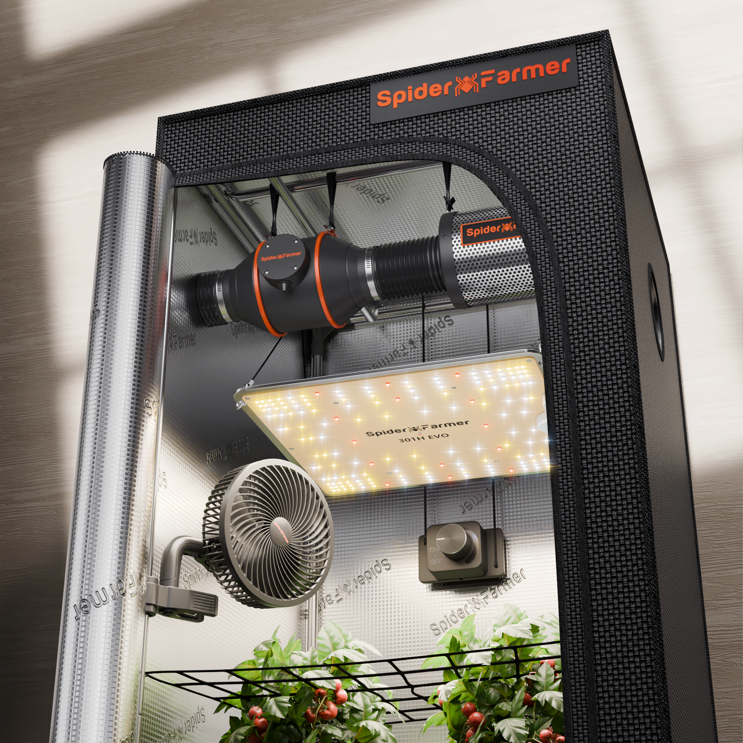 
                  
                    2024 Spider Farmer® 70x70x160cm Komplettes Grow Box-Set丨SF1000 Samsung 301H EVO Vollspektrum-LED丨6” Clip-Ventilator丨4” Grow Ventilator-System mit Drehknopfsteuerung
                  
                